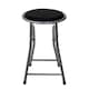 image 3 of Black Padded Folding Breakfast Kitchen Bar Stool Seat | Black