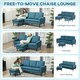 image 3 of HOMCOM 3 Seater Corner Sofa Couch Settee with Chaise Lounge, Blue 