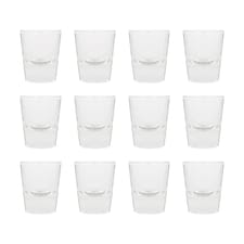 Rink Drink Wide Shot Glasses - 25ml - Clear - Pack of 12 | Clear | Clear
