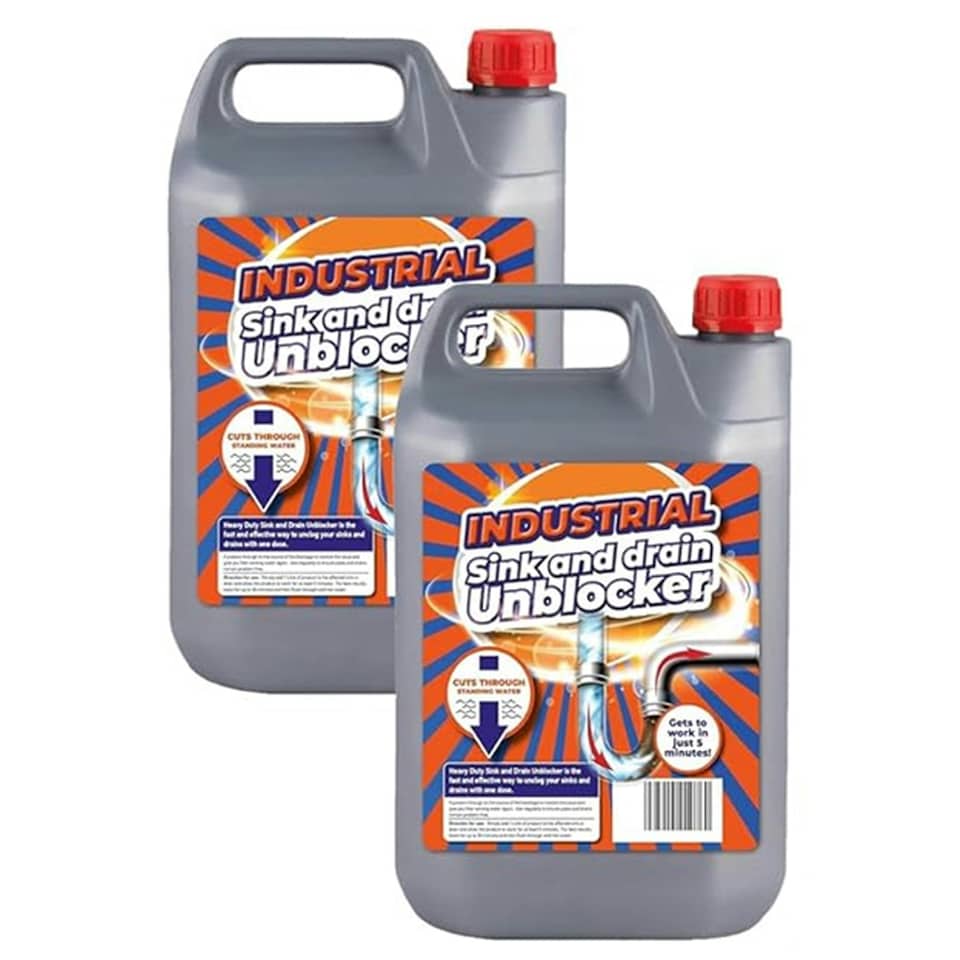 image 1 of 2 x 5L Strong Heavy Duty Industrial Sink & Drain Unblocker Cuts Through Standing Water Fast Effect