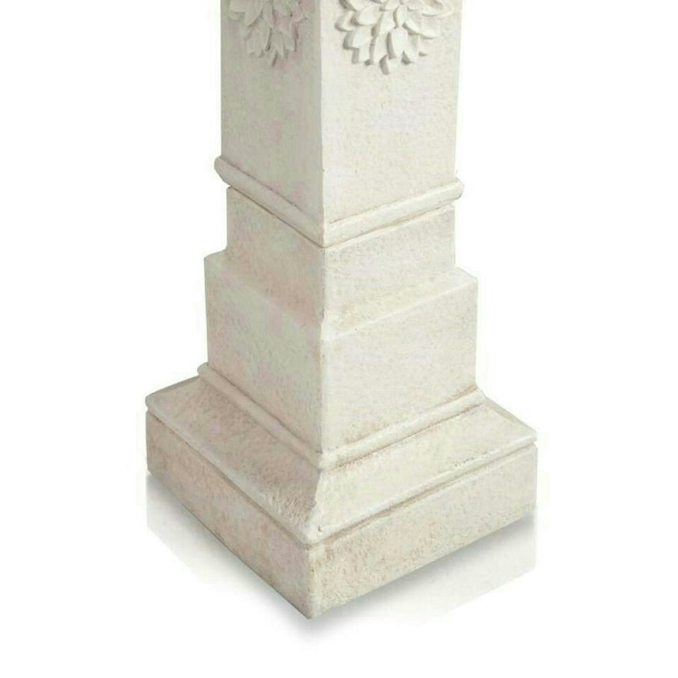 image 1 of Primrose Budding Dahlia Solar Bird Bath Water Feature with Lights