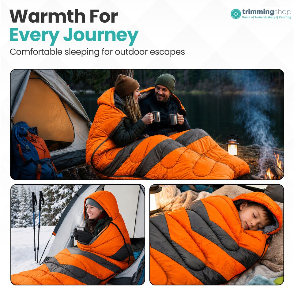 image 1 of 4 Season Waterproof Backpacking Sleeping Bag for Single Adults - 6ft