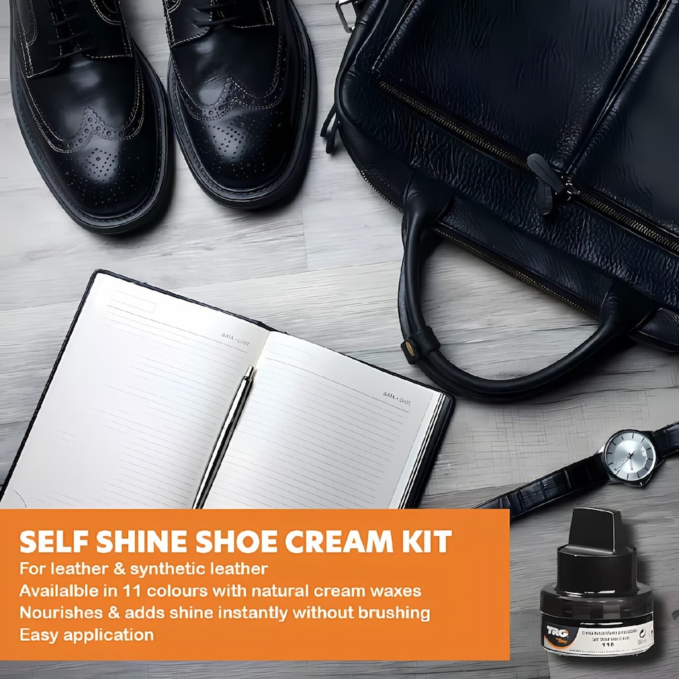 image 1 of TRG Self Shine Renovating Shoe Cream With Sponge for Instant Shine 50ml | Red | Bordeaux