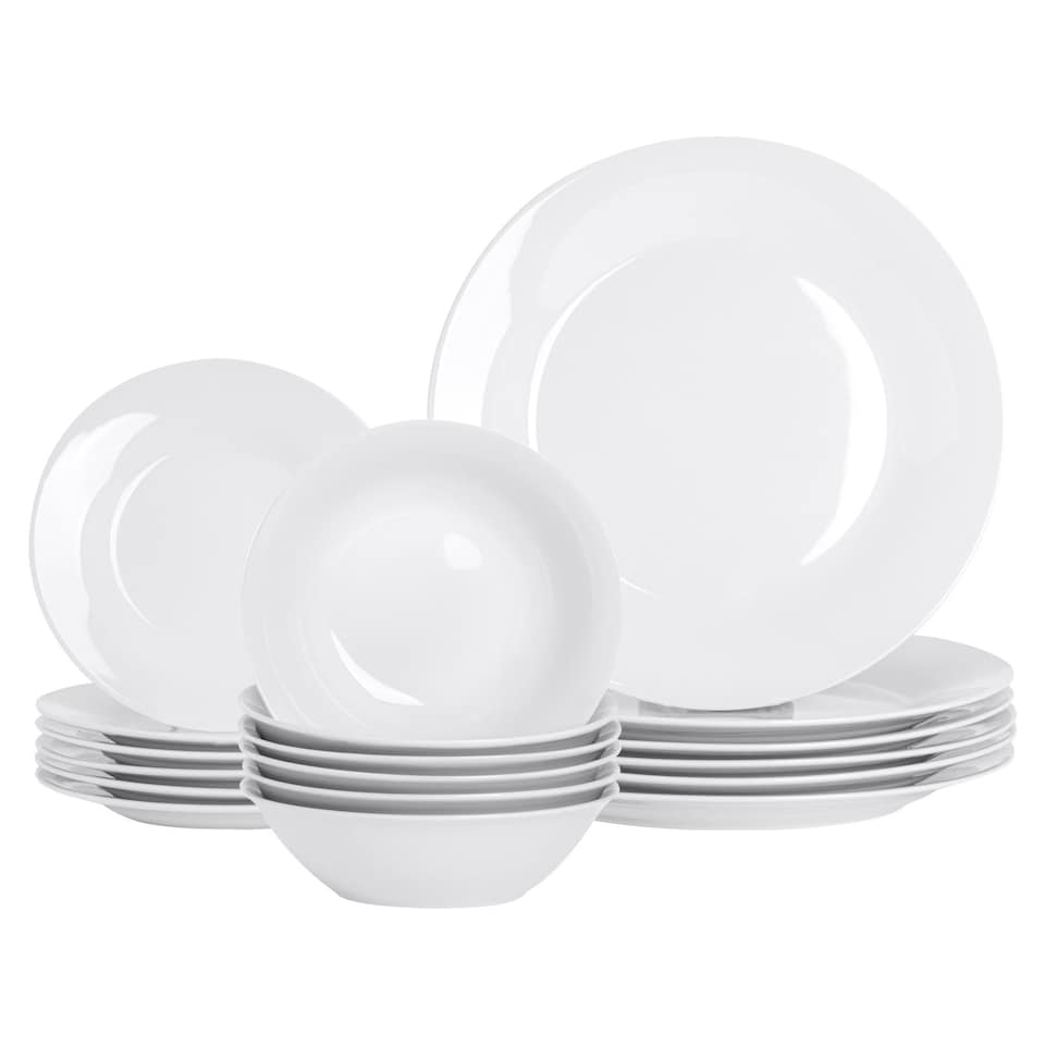 image 1 of Argon Tableware 18pc White Porcelain Dinner Set