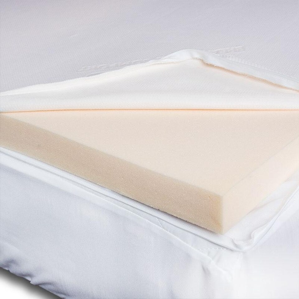 image 1 of Memory Foam Mattress Topper 2 Inch Orthopedic Support Mattress Topper With Removable Zip Cover | White | Single