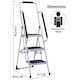 image 4 of Gr8 Home 3 Step Ladder Folding Stool Non Slip Tread Steel Foldable Home DIY With Handrail