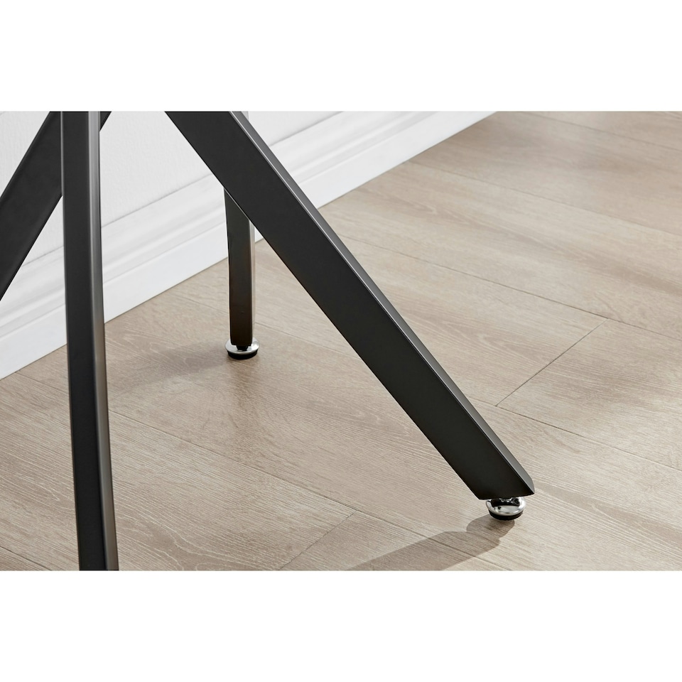 image 1 of Furniturebox Leonardo Black Leg Console Table