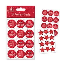 Pack of 24 Red Christmas Present Seals