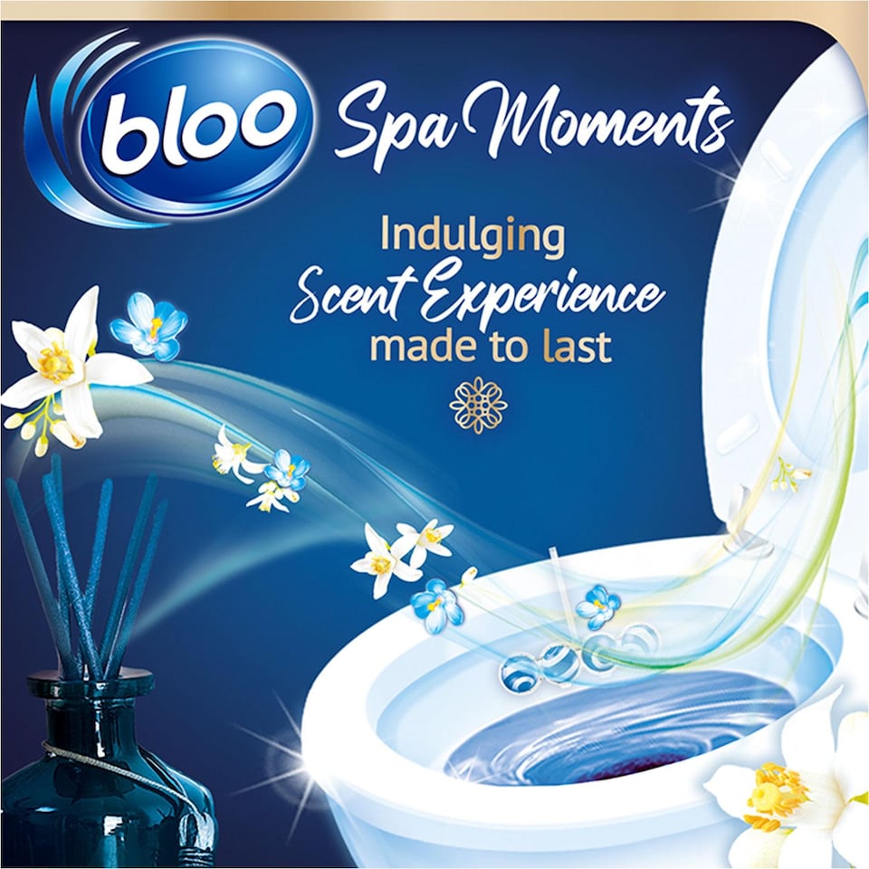 image 1 of Bloo Toilet Rim Block Spa Moments Vitality Essential Oil 50g, 6 Pack | Multi | 6 Pack | 6