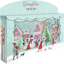 Wonderful Daughter Spectacular 3D Street Scene Freestanding Christmas Card