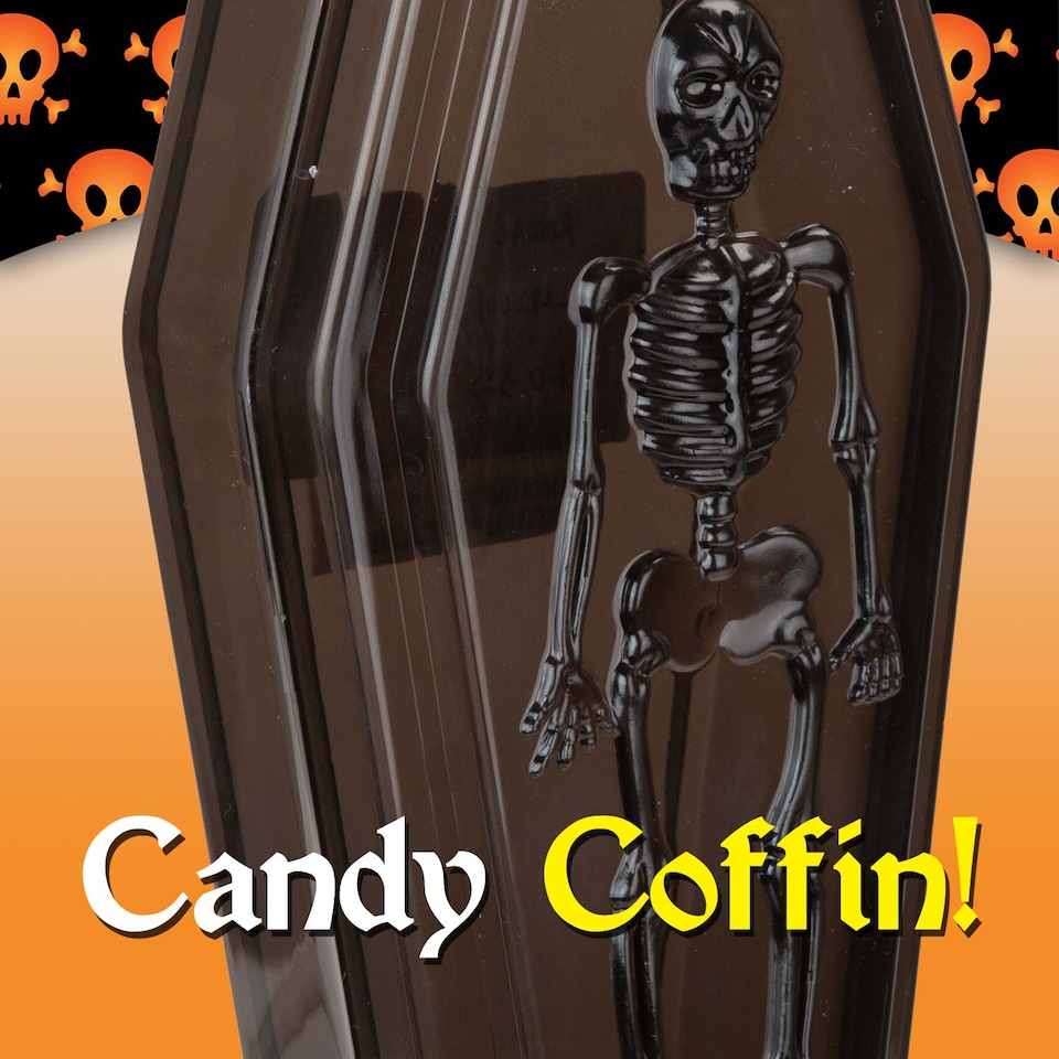 image 1 of PMS Halloween Skeleton Coffin Candy Box with Lid, 19.5cm x 5cm