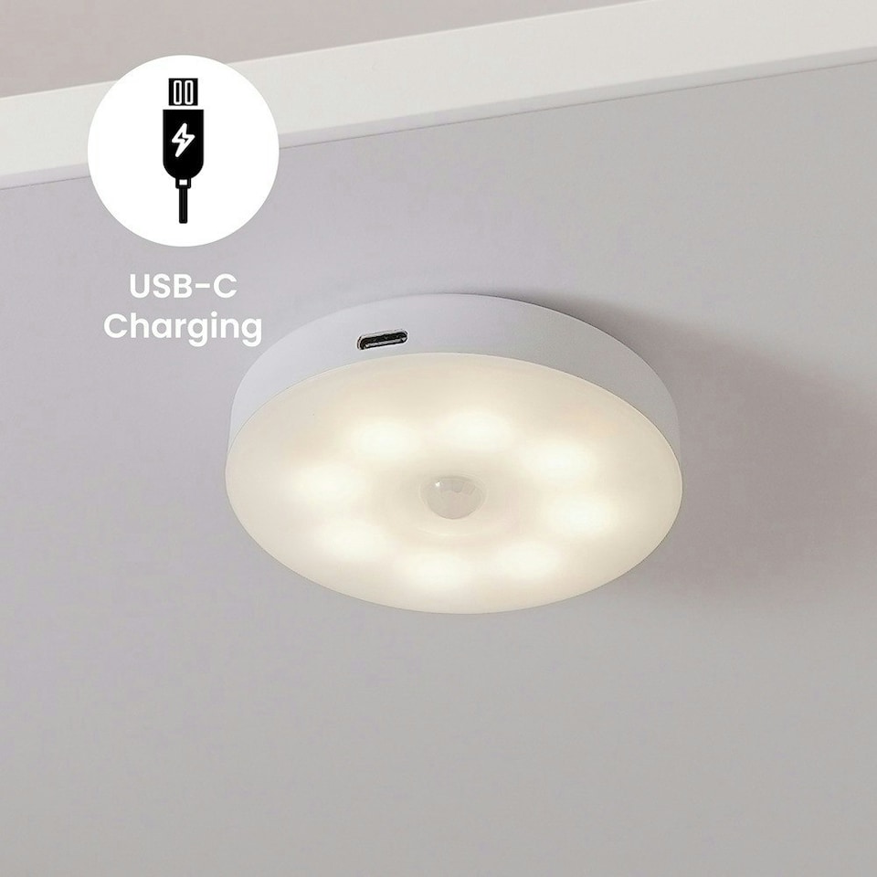 image 1 of ValueLights Horizon 6 Set Matte White Wall Light and Integrated LED 1W Warm White 3000K Bulb