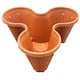 image 1 of Set Of 6 Terracotta (Trio 3 Pot) Stackable Interconnecting Outdoor Strawberry Garden Plant Pots Perfect For Patios Brown