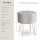 image 6 of Stool Ava - round, padded velvet look, with storage space | Grey | light grey | 37,50 x 37,50 x 44,50 cm | 1