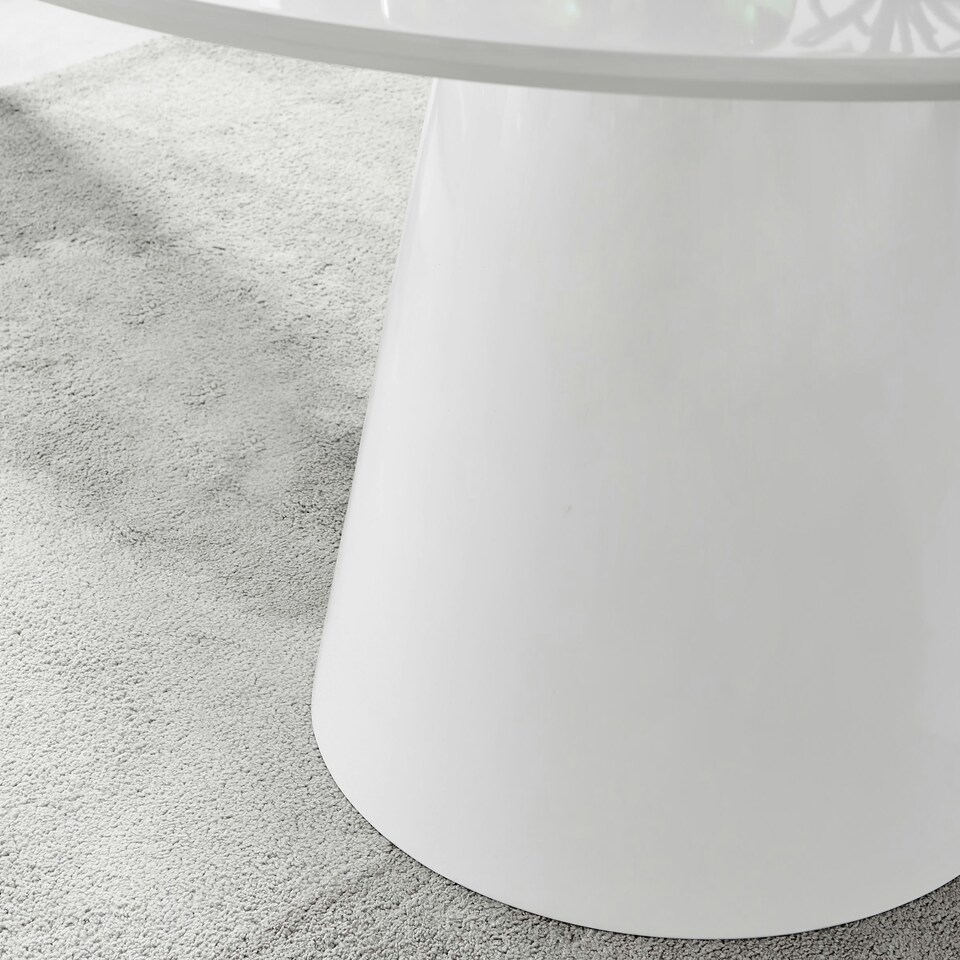 image 1 of Furniturebox Palma White High Gloss Round Dining Table