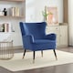 image 2 of Madison Velvet Fabric Accent Chair - Dark Blue