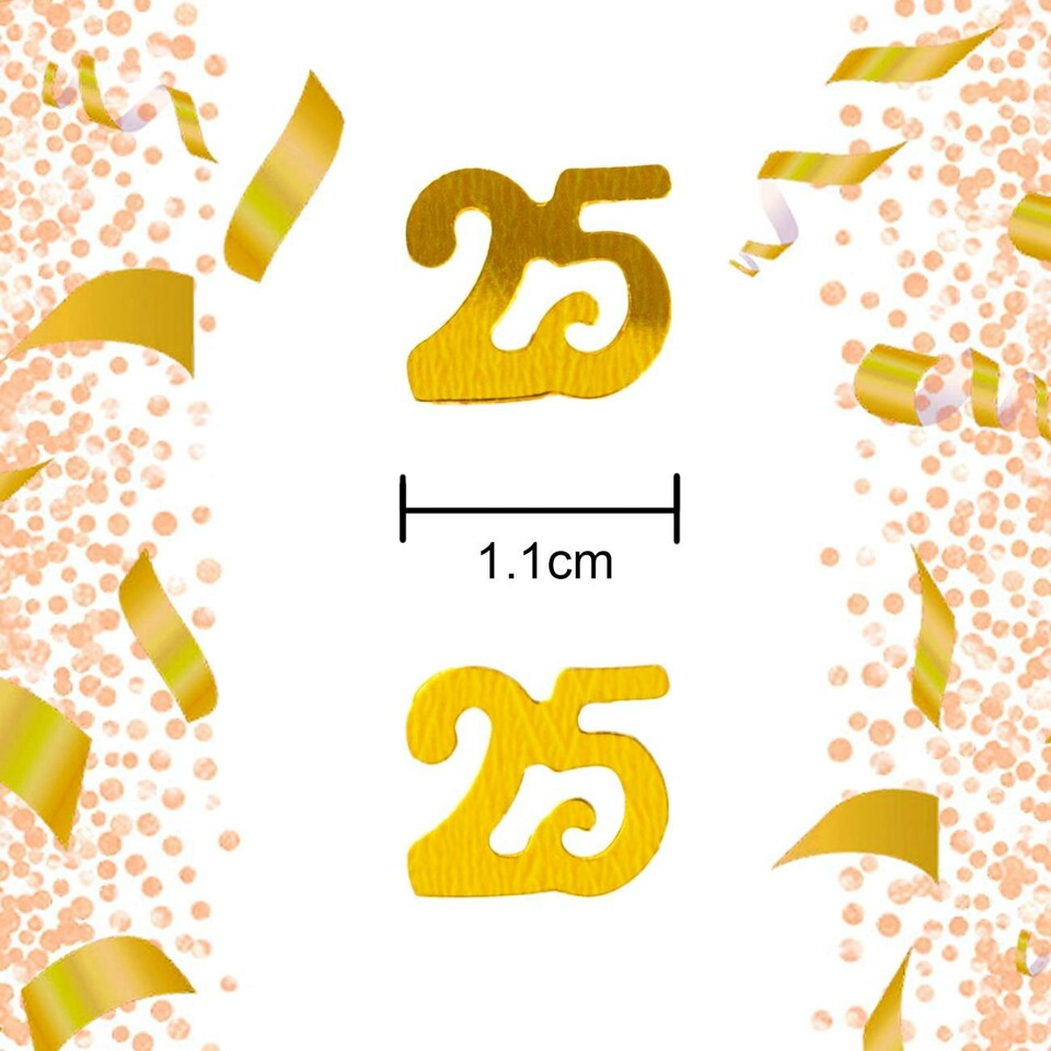 image 1 of Pack of 2 Gold 25th Confetti - 14G Packs