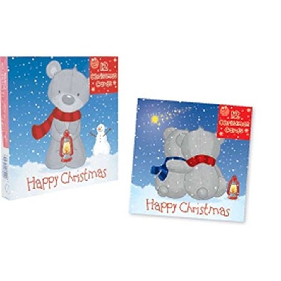 image 1 of 12 Cute Teddy Design Christmas Cards