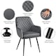 image 4 of Yaheetech Set of 2 Upholstered Dining Chairs with Velvet Fabric Grey | Light Grey