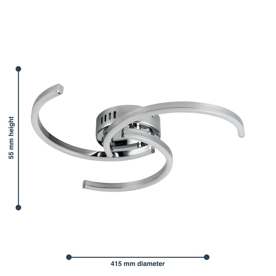 image 1 of Curve - Chrome LED Flush Ceiling Light | Chrome | 1