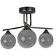 image 4 of Carney Gun Metal Smoked 3 Light Semi Flush Ceiling Light