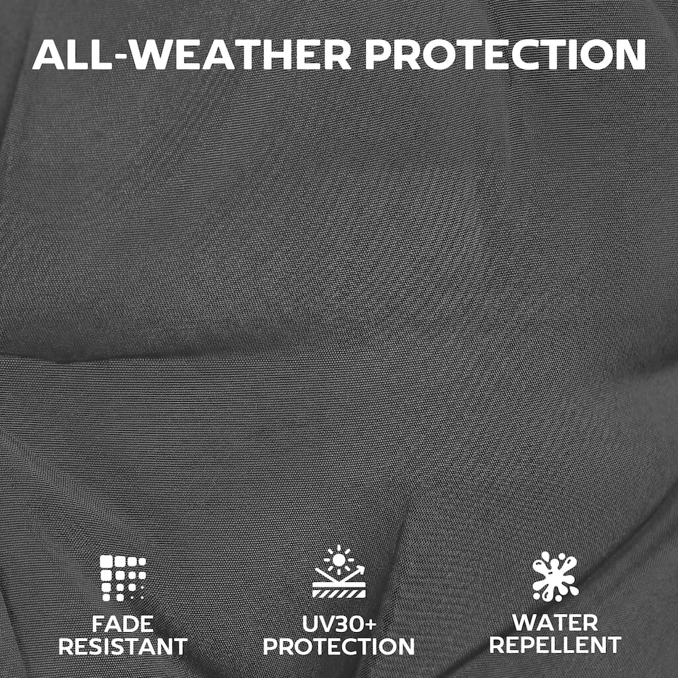 image 1 of Outsunny Garden Chair Cushions Set of 4, Waterproof Seat Pads | Grey | Dark Grey | 111.5L x 53W x 10D cm