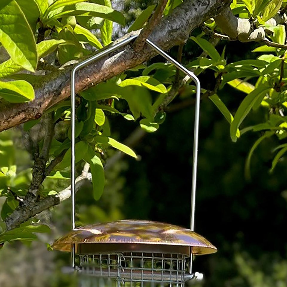 image 1 of Copper Style Hanging Bird Nut Feeder