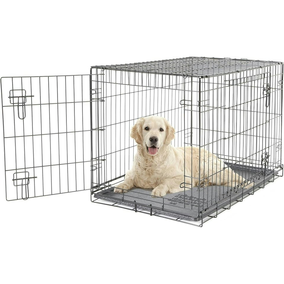 image 1 of Dogit 2-Door Dog Crate, Black Wire Home