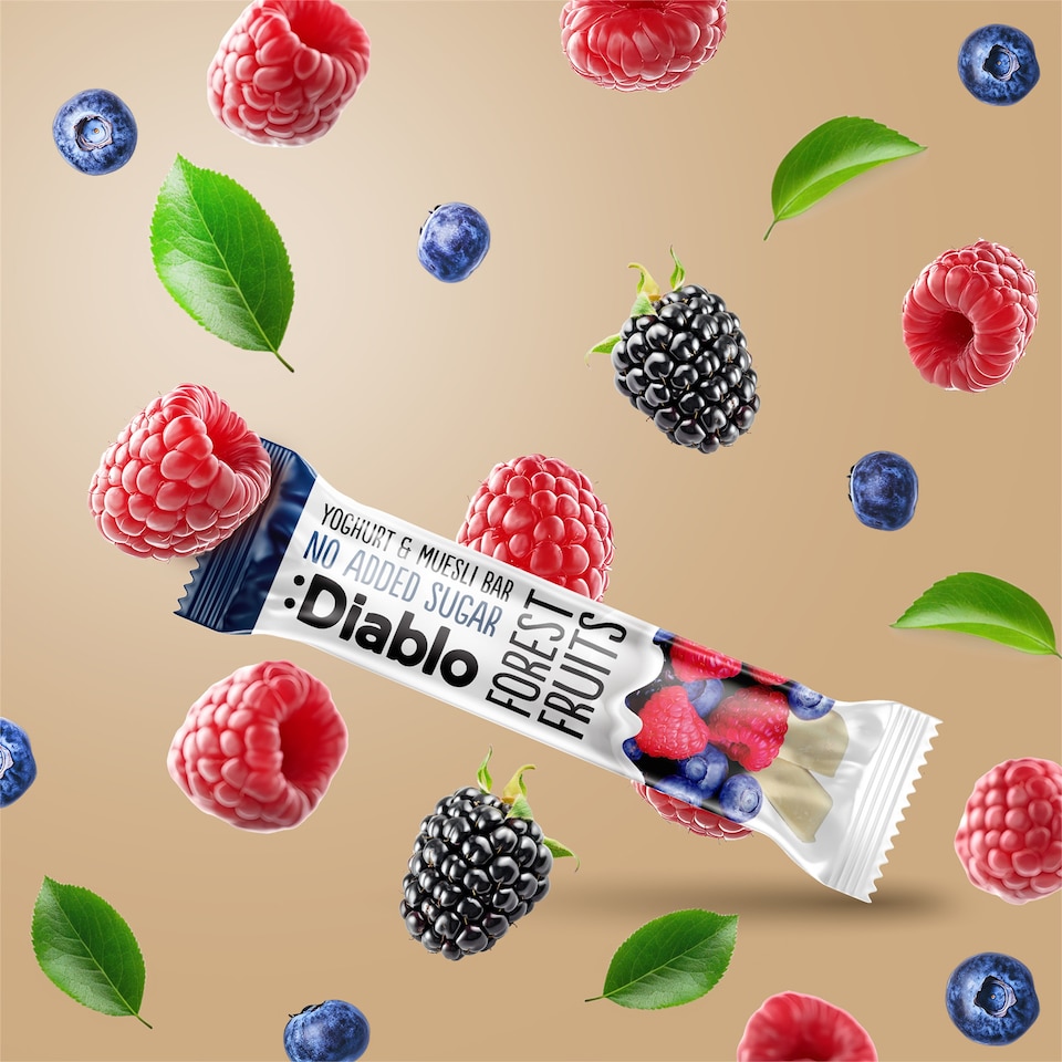 image 1 of Diablo No Added Sugar Yoghurt and Forest Fruits Muesli Bar 30g 6 Pack