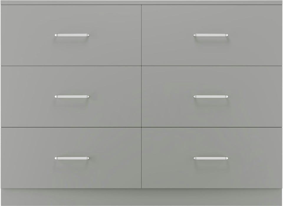 image 1 of Dakota 6 Drawer Chest | Grey | Light Grey