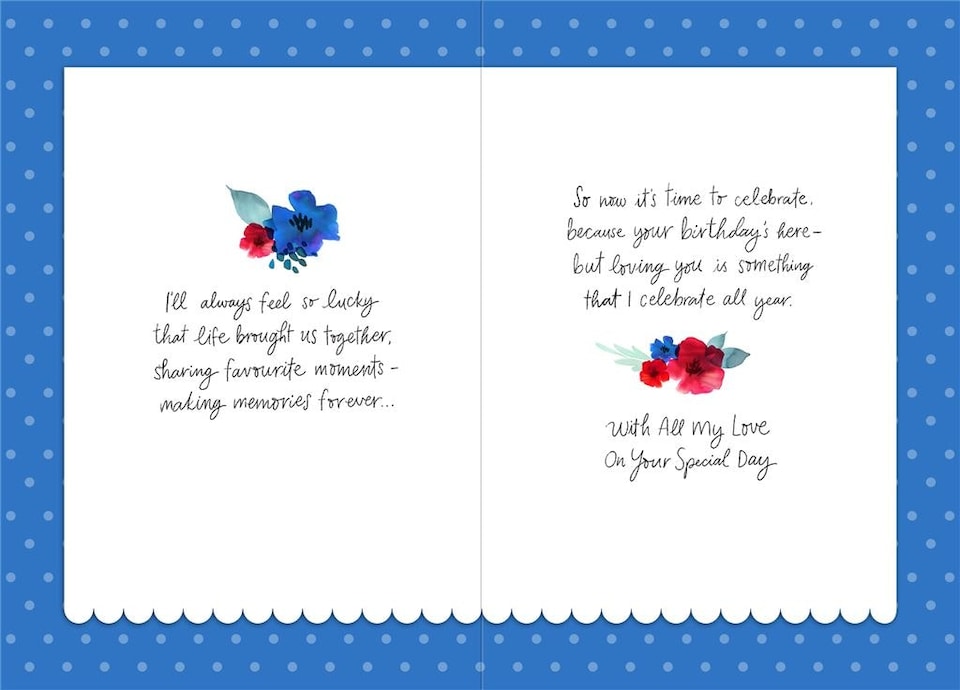 image 1 of Willow Floral Bouquet For One I Love Birthday Card