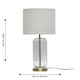 image 6 of First Choice Lighting Walpole Clear Fluted Glass and Antique Brass 49cm Table Lamp with Ivory Fabric Shade Bronze | White