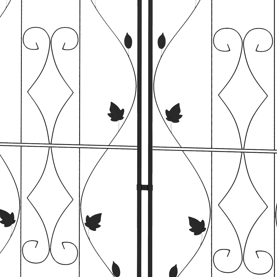 image 1 of Outsunny Set of 2 Metal Trellis for Climbing Plants, Leaf Design, 50 x 181cm