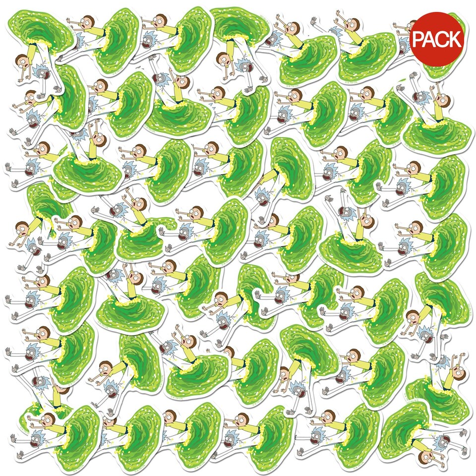 image 1 of Rick And Morty Deluxe Portal Stickers (Pack of 50) - Multicoloured - One Size