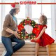 image 2 of Christmas Wreath, Artificial Door Wreath with 30 LED Lights and Hanger