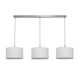image 4 of ValueLights Reni Grey Drum Shade 3 Drop Bar Brushed Chrome Diner Ceiling Pendant Light Silver