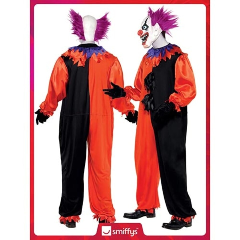 image 1 of Scary Bo Bo the Clown Cirque Sinister Fancy Dress Costume Adult Mens Extra Large