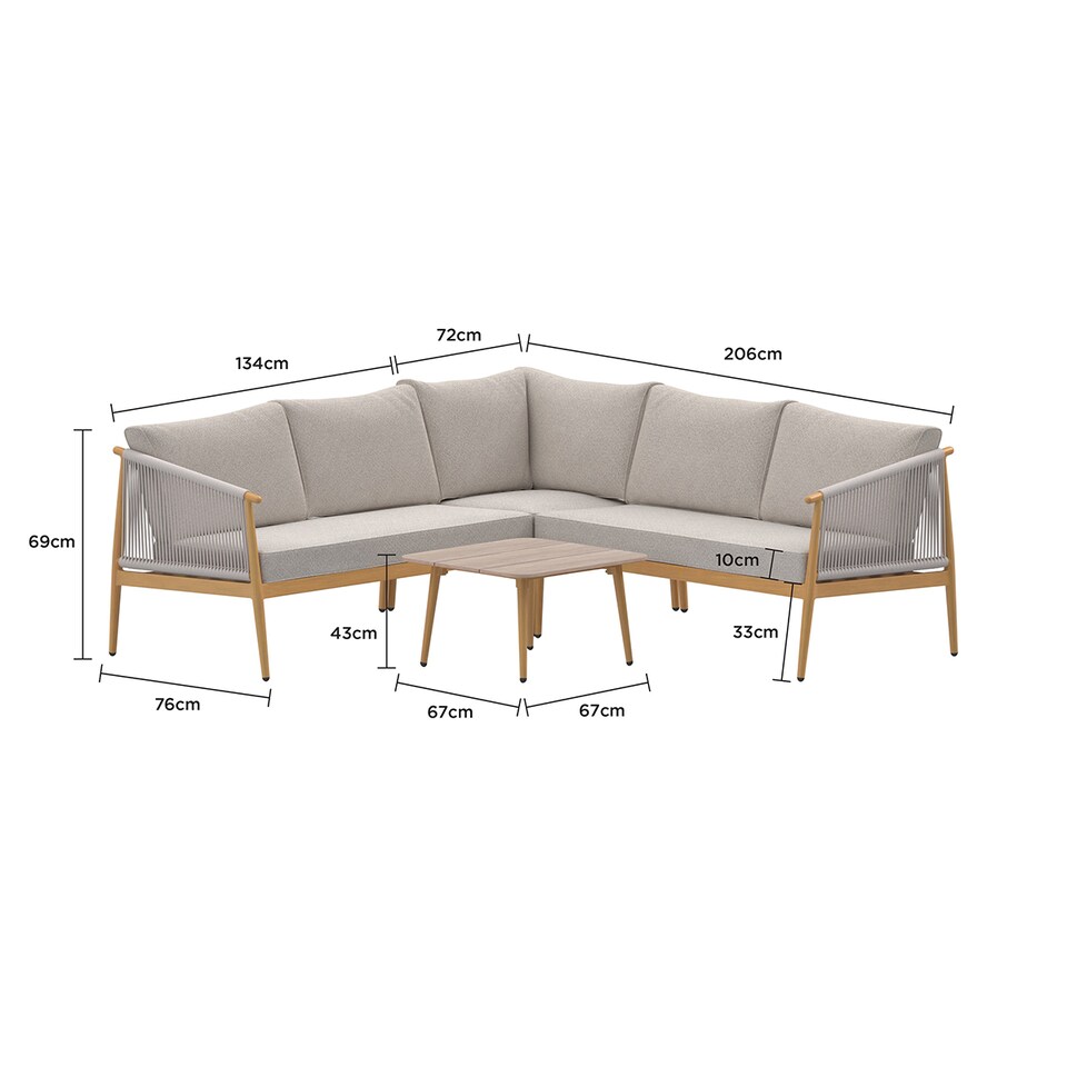 image 1 of Charles Bentley Almada 4-5 Seater Corner Lounge Set