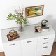 image 8 of HOMCOM Modern Sideboard Kitchen Storage Cabinet with 2 Drawers, White White
