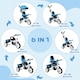 image 8 of HOMCOM 6 in 1 Kids Trike, Stroller with Parent Handle, Blue