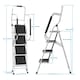 image 8 of Gr8 Home 4 Step Ladder Folding Stool Non Slip Tread Steel Foldable Home DIY With Handrail