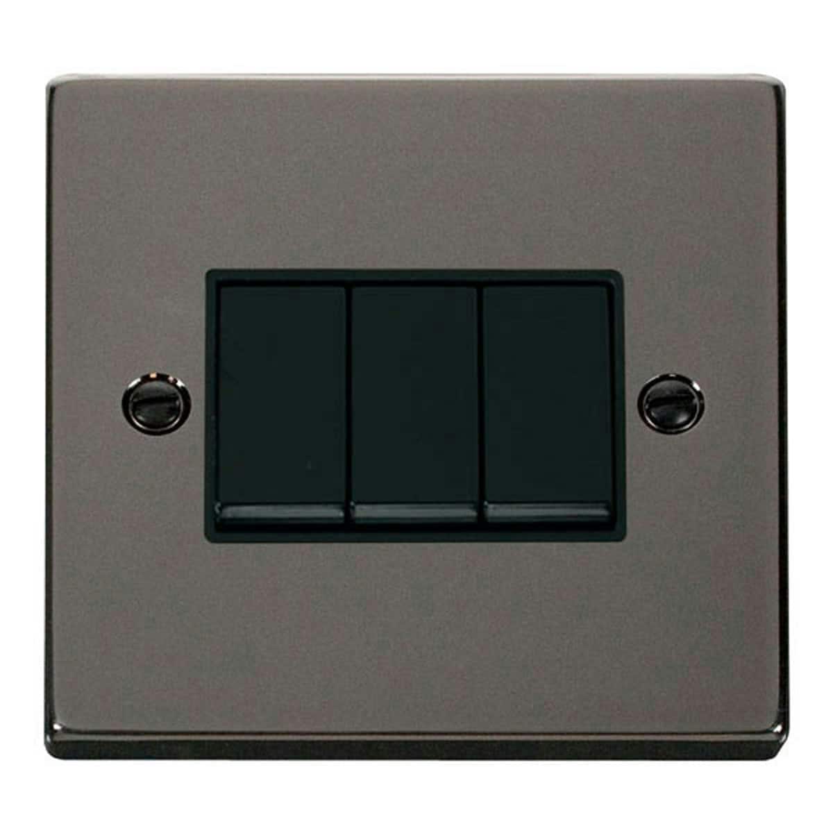SE HOME Black Nickel 10A 3 Gang 2 Way Light Switch Black Black Nickel