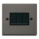 image 1 of SE HOME Black Nickel 10A 3 Gang 2 Way Light Switch | Black | Black Nickel