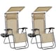 image 1 of Yaheetech 2PCS 62.5 cm W Outdoor Zero Gravity Chairs-Beige | Cream | Beige | One Size