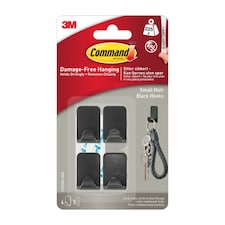 Command 17032MB-UKN Small Metallic Hook Black 225g 4pk - One Colour - One Size