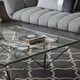 image 2 of Sleek Spike Base Coffee Table, Silver Finish Modern Coffee Table For Livingroom, Durable Decorative Table Silver