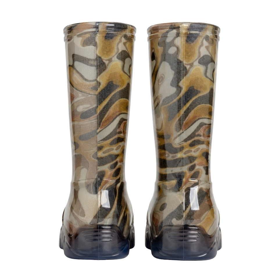 image 1 of Demar Stormer Reflective Kids' Wellies, Green Mosaic, EU 26/27