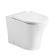 image 2 of Premium CORNER OPEN BACK SQUARE Toilet Set (Saturn) - Cistern - Soft Close Seat - Includes Chrome Flush Button
