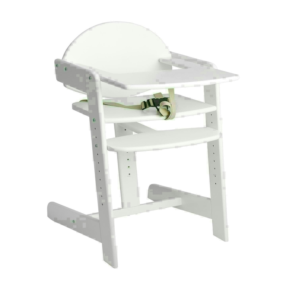 image 1 of Safetots Grow with Me Wooden High Chair, White, Highchair for Baby and Toddler, converts to a Childs Chair, Stylish and Practical