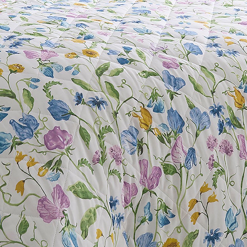 image 1 of D & D Sweetpea Floral Bedspread Lilac